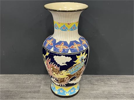 CHINESE DRAGON POTTERY VASE (20” TALL)