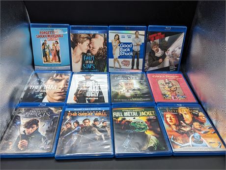 12 BLURAY MOVIES - EXCELLENT CONDITION