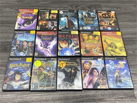 15 PS2 GAMES - MAJORITY SCRATCHED