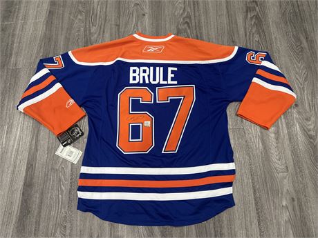 NEW W/ TAGS SIGNED BRULE EDMONTON OILERS JERSEY SIZE L