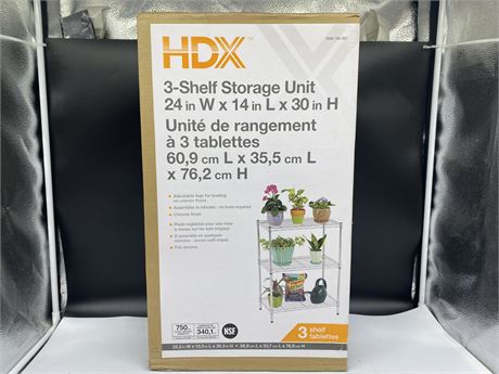 HDX-3 SHELF STORAGE UNIT NEW 24”x14”x30”