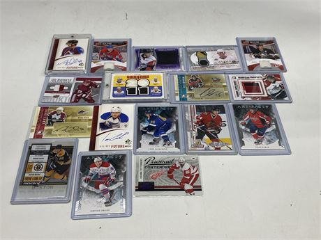 11 NHL AUTO / PATCH CARDS & 6 MISC NHL CARDS