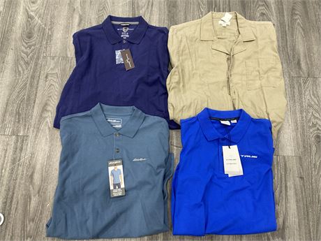 4 BNWT COLLARED SHIRTS SIZE L/XL ASSORTED BRANDS