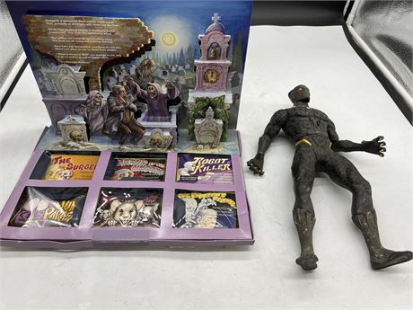 LIMITED EDITION MIDNIGHT MADNESS TRADING CARD BOX SET & BLACK PANTHER FIGURE