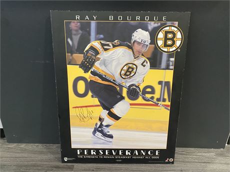 RAY BOURQUE WOOD PICTURE (28”X22”)