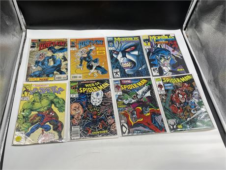 8 MARVEL COMICS INCL: MORBIUS, BLACK CAT, & SPIDER-MAN