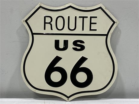 METAL ROUTE 66 SIGN (13.5”X14”)