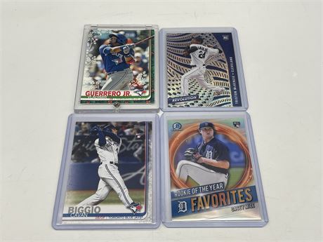 (4) MLB STAR ROOKIE CARDS (VLAD JR & OTHERS)