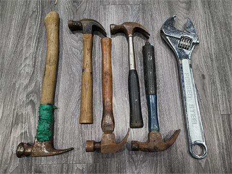 5 HAMMERS & 1 MASSIVE WRENCH 18"