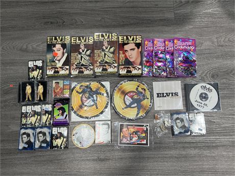 LOT OF MOSTLY NEW OLD STOCK ELIVS MERCHANDISE