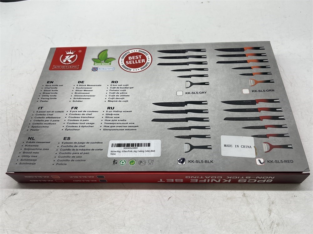 Urban Auctions - (NEW) KITCHEN KING 6 PCS NON STICK COATING KNIFE SET