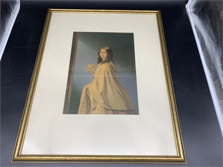 FRAMED PICTURE BY GEORGE BAXTER 1804-1867 (signed + sealed) 20”x26”