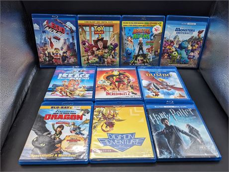 10 KIDS / FAMILY BLU-RAY MOVIES - EXCELLENT CONDITION