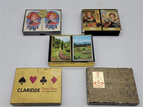 5 SET OF VINTAGE PLAYING CARDS