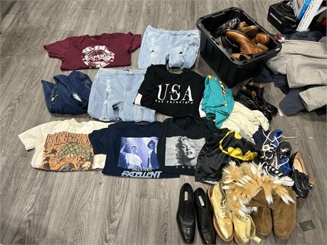 LOT OF MISC CLOTHES & SHOES