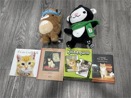 CAT BOOKS & 2 OLYMPIC MASCOTS