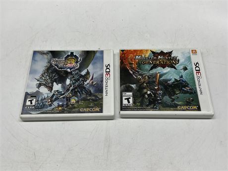 2 MONSTER HUNTER N3DS GAMES - EXCELLENT CONDITION