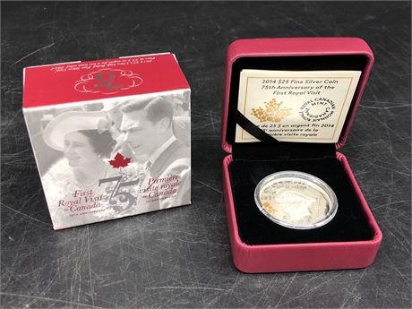 ROYALE CANADIAN MINT $20 FINE SILVER COIN “75TH ANNIVERSARY ROYALE VISIT”