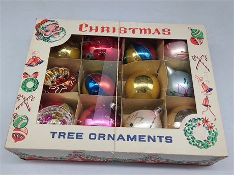 BOX 1950'S VINTAGE CHRISTMAS TREE BULBS