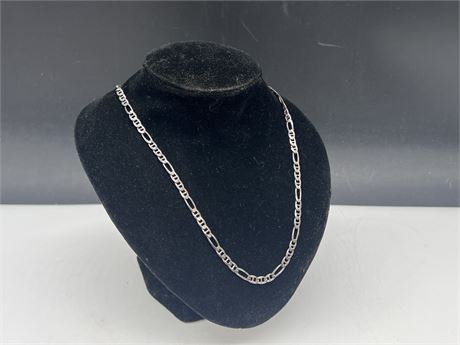 925 STERLING MARKED SILVER NECKLACE - 24” LONG 18 GRAMS