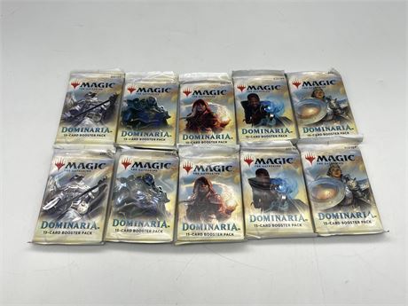 10 SEALED MAGIC THE GATHERING - DOMINARIA BOOSTER PACKS