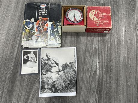VINTAGE SPORTS COLLECTABLES INCL: 1970 ESSO HARDCOVER STAMP BOOK MISSING 1 STAMP