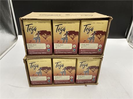 (NEW) 12 BOXES ORGANIC TEGA PURE RED ROOIBOS TEA