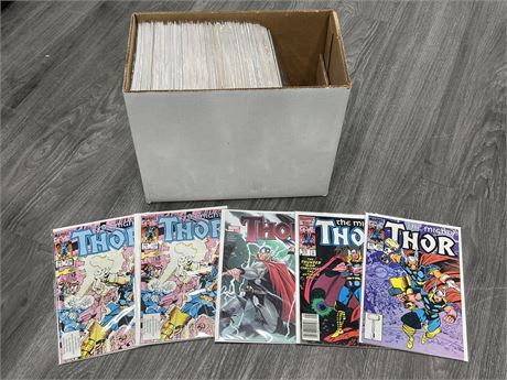 SHORTBOX OF THOR COMICS - ALL BAGGED & BOARDED