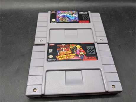 2 REPRODUCTION SNES GAMES - SUPER MARIO RPG & TURTLES IN TIME