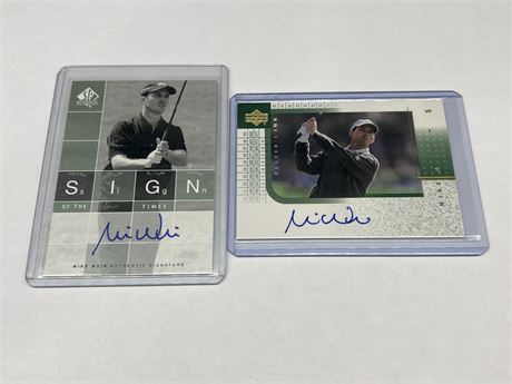 2 MIKE WEIR AUTO CARDS