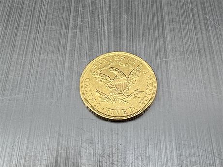 *NO TAX* 1906 US $5 GOLD COIN - TESTED