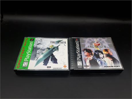 FINAL FANTASY VII & VIII - VERY GOOD CONDITION - PLAYSTATION ONE