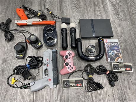 LOT OF MISC. VIDEO GAME PARTS/ACCESSORIES (as is)