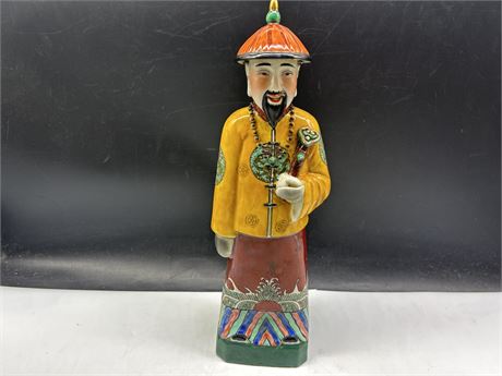 LARGE CHINESE VINTAGE STATUE (15” TALL)