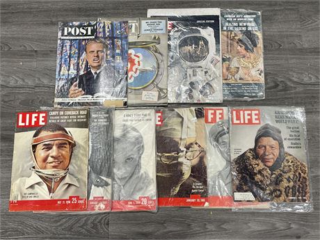 10 LIFE MAGAZINES - MANY COLLECTABLE