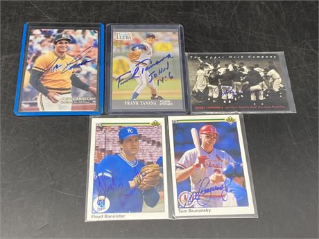 5 AUTOGRAPHED MLB CARDS
