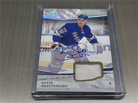 2018 UD KEVIN SHATTENKIRK AUTOGRAPHED JERSEY CARD