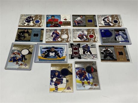 14 L/E NHL JERSEY CARDS