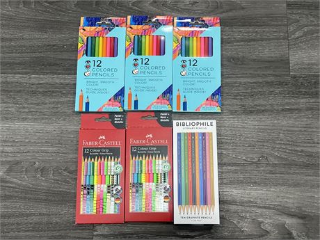 6 NEW PACKS OF PENCILS / COLORED PENCILS