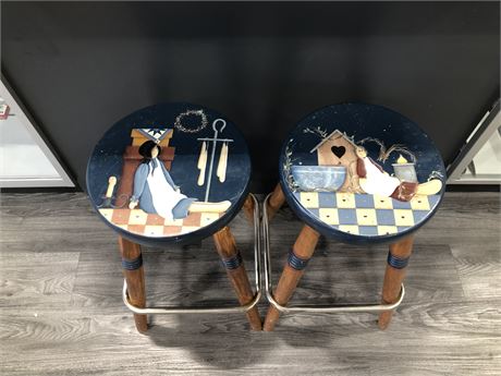 HAND PAINTED STOOLS