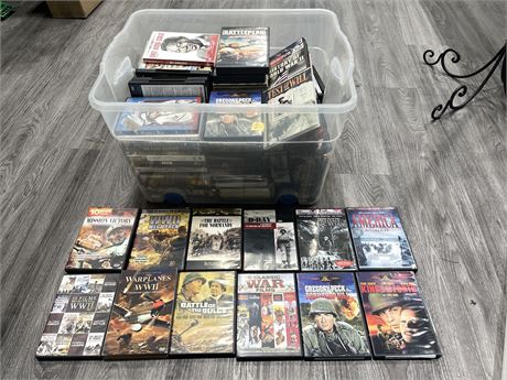 LARGE LOT OF WAR DOCUMENTARY AND MOVIE DVD’S