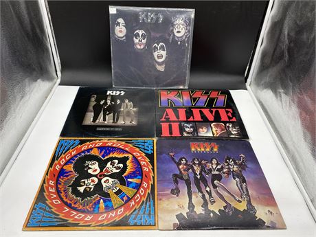 5 KISS RECORDS - VG (slightly scratched)