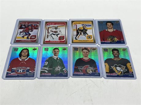 3 OPC GLOSSY ROOKIES & 5 UD ROOKIE CLASS