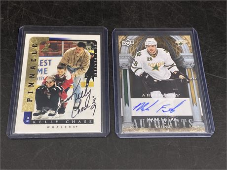AUTOGRAPHED KELLY CHASE & MARK FISTRIC CARDS