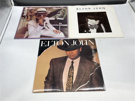 3 ELTON JOHN RECORDS - EXCELLENT (E)