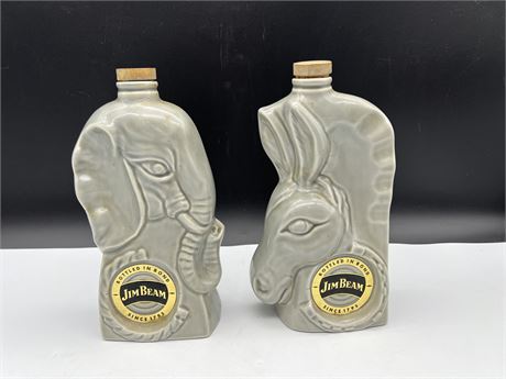 (2) 1960’s JIM BEAM DECANTERS 12” TALL