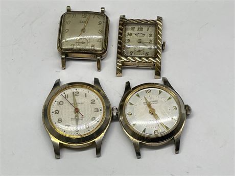 LOT OF 4 VINTAGE 1930’S WATCH FACES (AS IS)