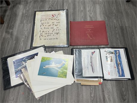 MANY AIRLINE PHOTOS, BC ATLAS OF RESOURCES LARGE BOOK, ETC