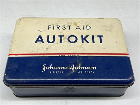 ANTIQUE FIRST AID AUTO KIT COMPLETE JOHNSON & JOHNSON