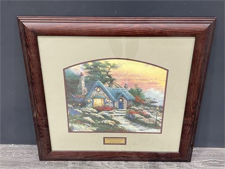 THOMAS KINKADE “COTTAGE BY THE SEA” PICTURE (23”x22”)